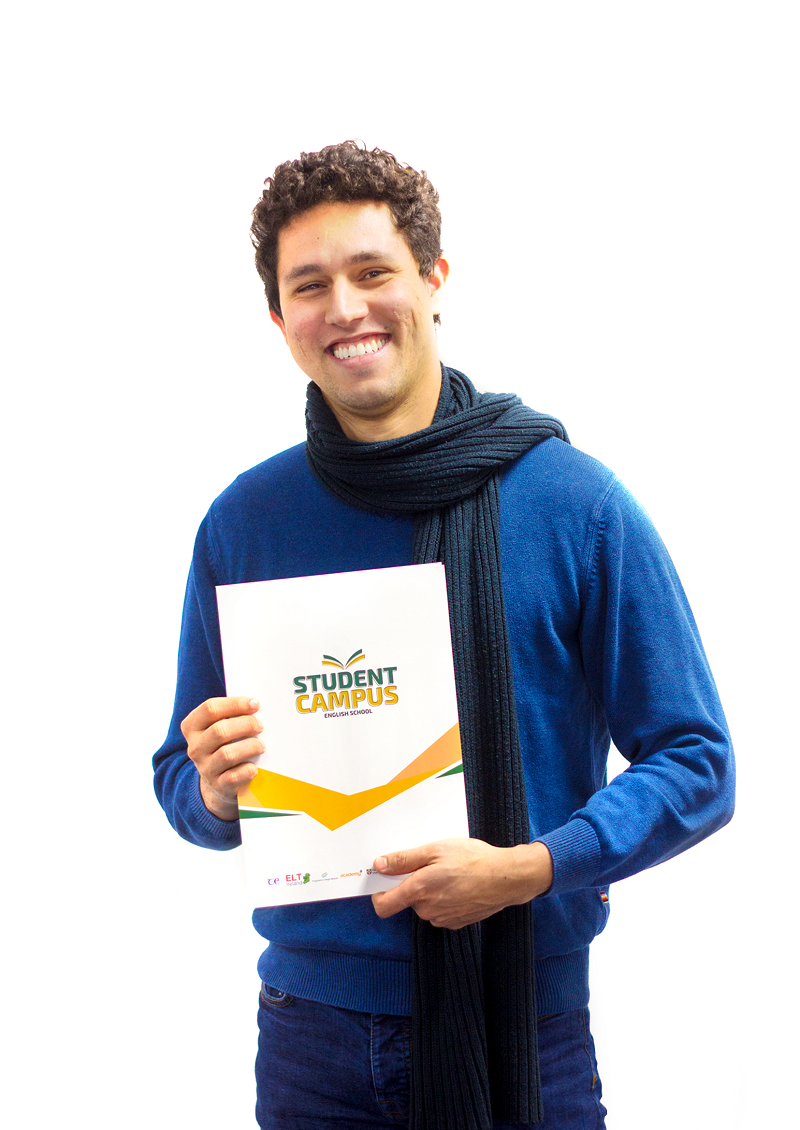 Student showing a Student Campus’ English courses folder